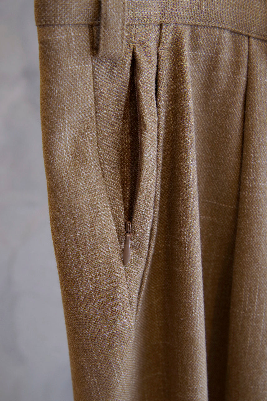 O- N.N.Z. TROUSERS W Beige Kasuri
