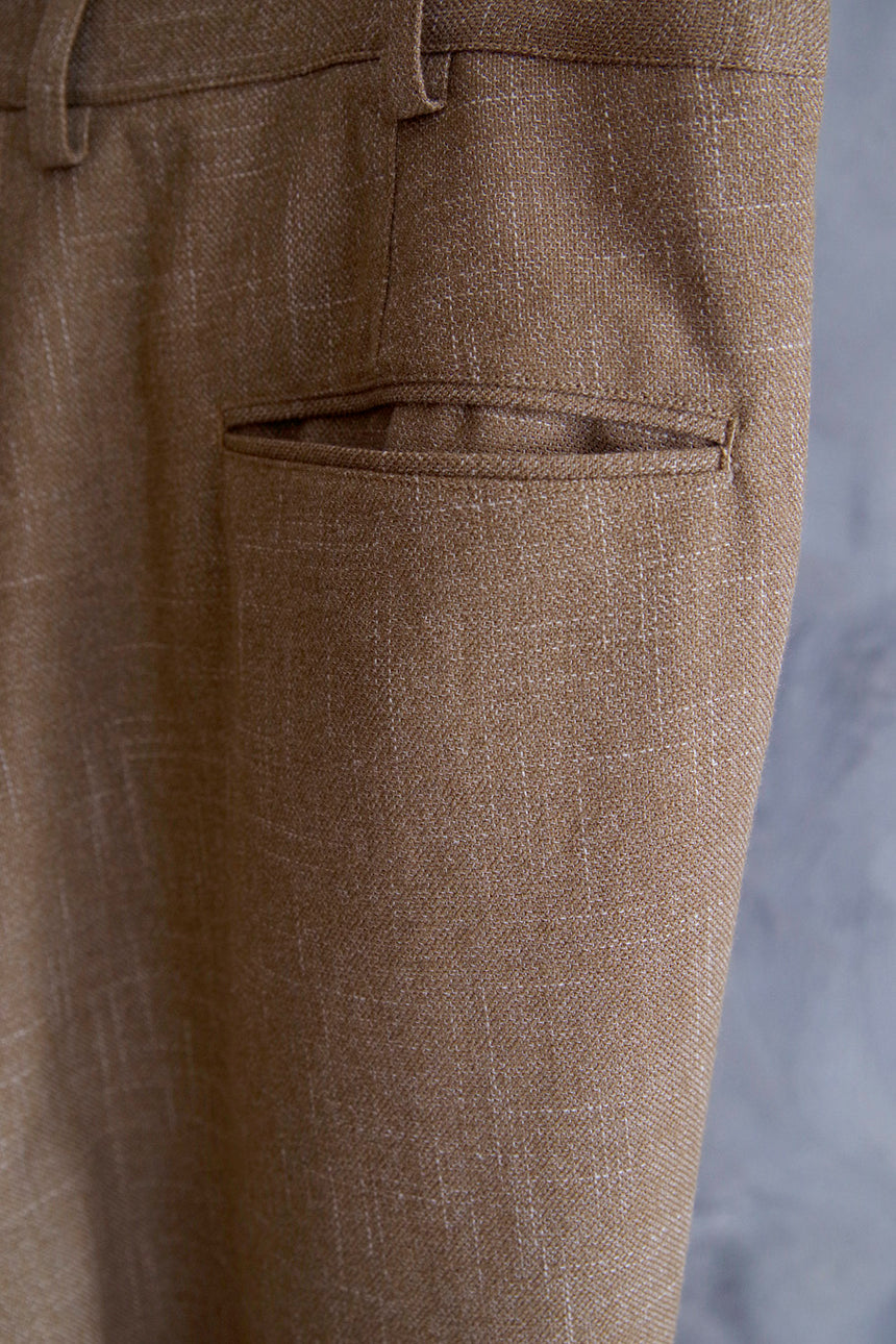 O- N.N.Z. TROUSERS W Beige Kasuri