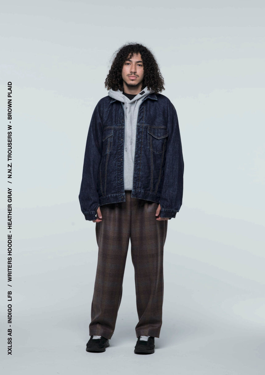 O- N.N.Z. TROUSERS W Brown Plaid