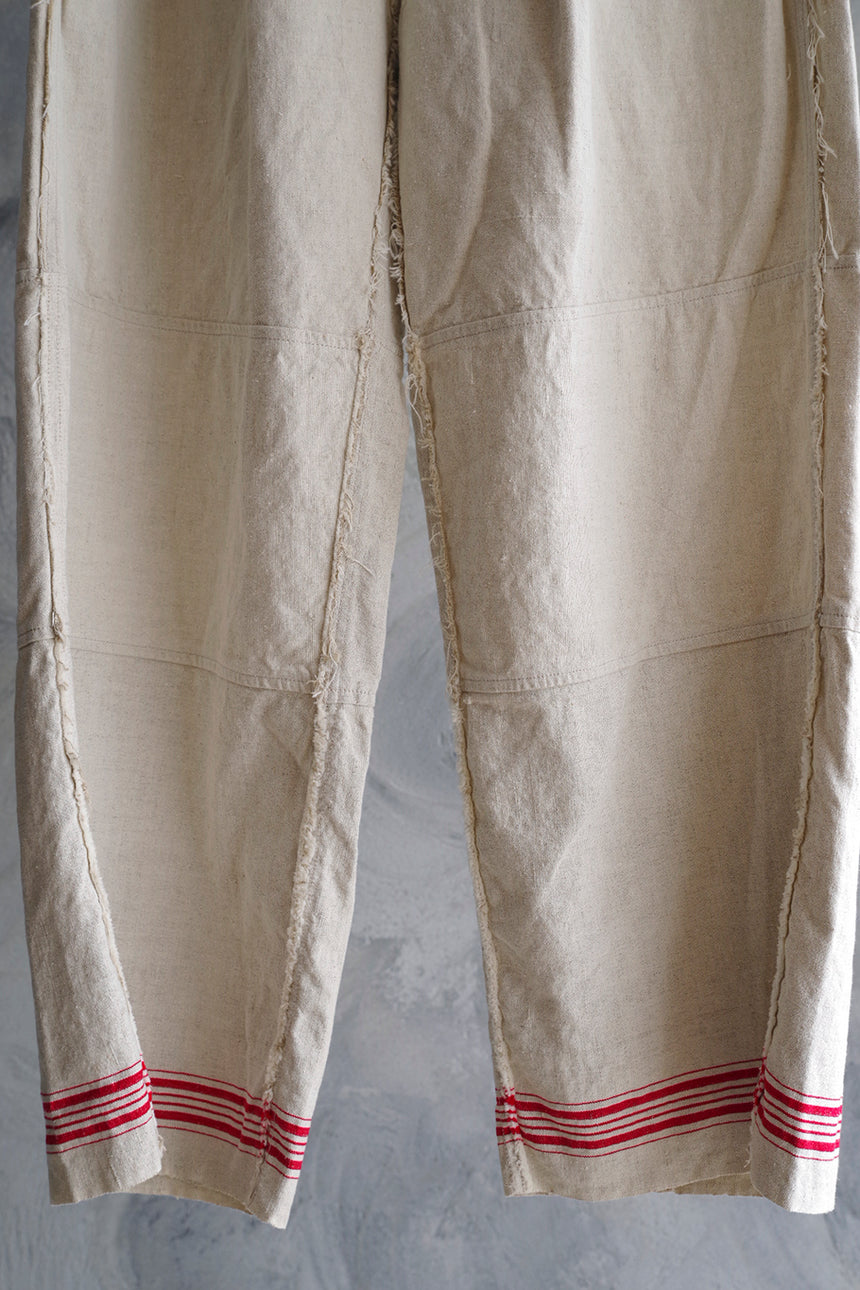 quitan EASY PANTS Antique Linen ECRU / RED STRIPE